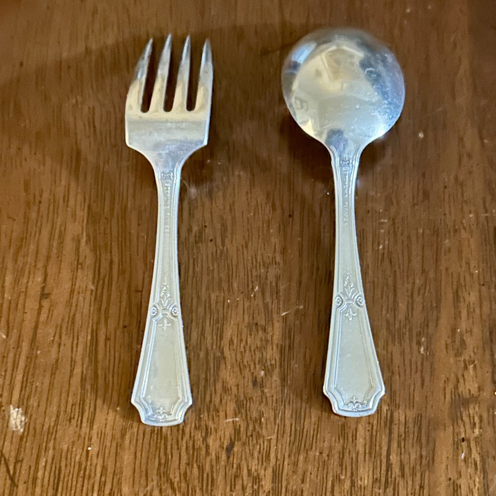 Antique Sterling Silver Children’s Louis XlV Fork & Spoon Set By Towle 4.25 “