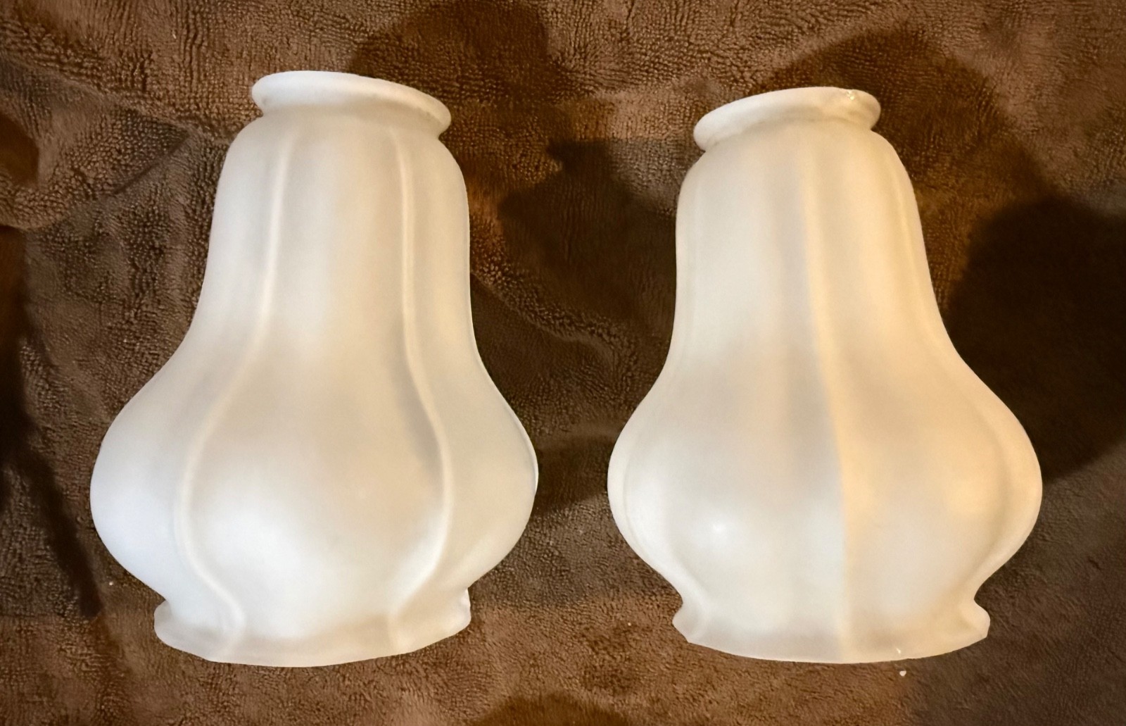 Pair matching 2 1/4 fitter Sheffield light fixture sconce shades