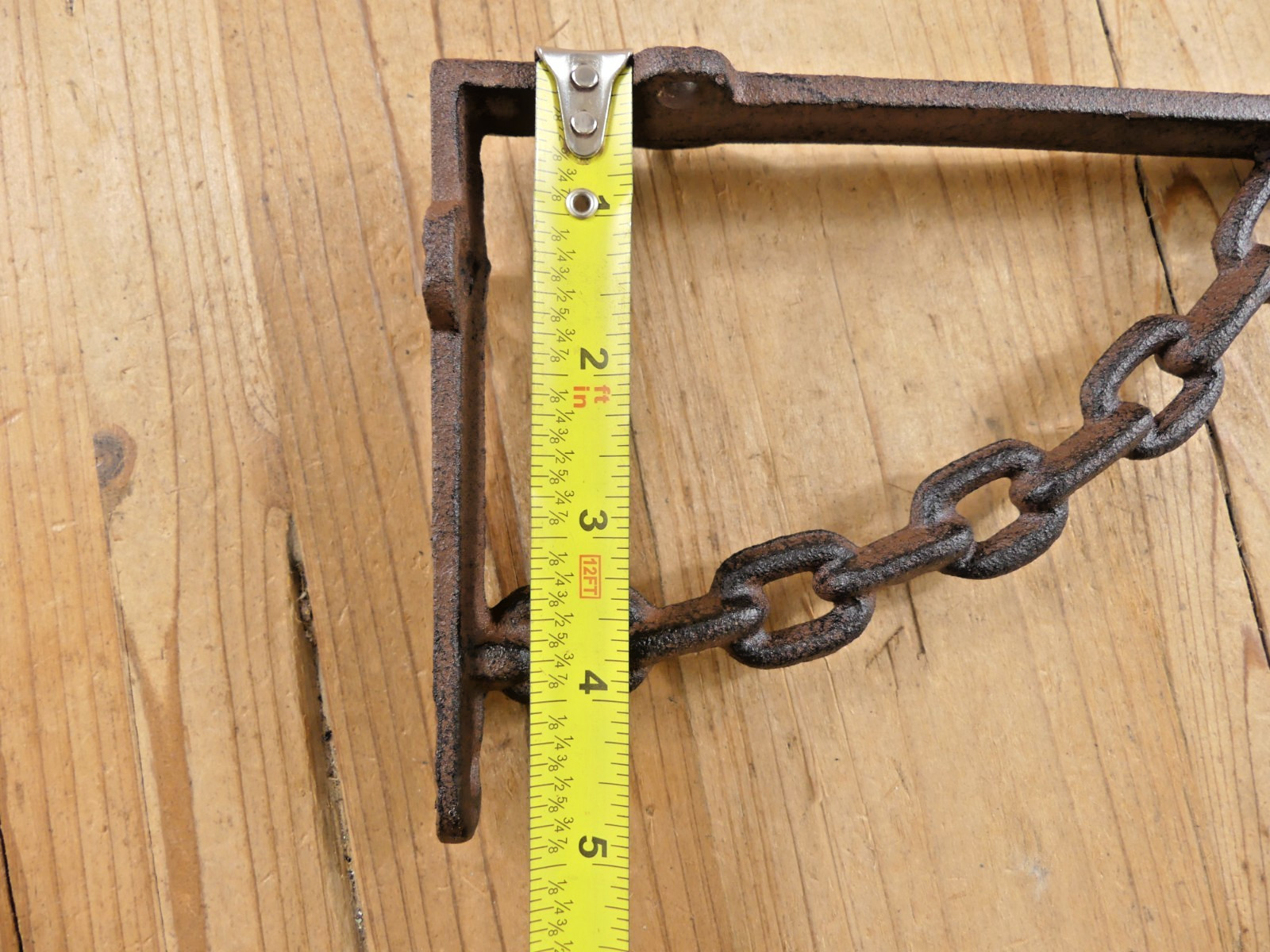 2 CAST IRON BRACKETS CHAIN MAN CAVE BRACES SHELF CORBELS NAUTICAL DECOR RUSTIC
