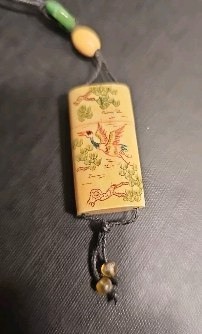 Antique Trinket Compartment Pendant Necklace Birds & Trees