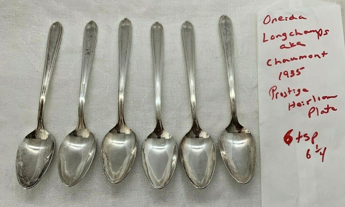 Lot 6 Fruit Orange Spoons 1935 Longchamps Chaumont Silverplate Heirloom Oneida
