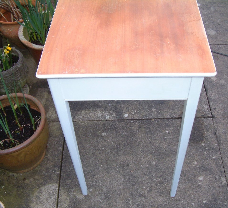 Vintage Kitchen Table Painted desk side table occasional Table
