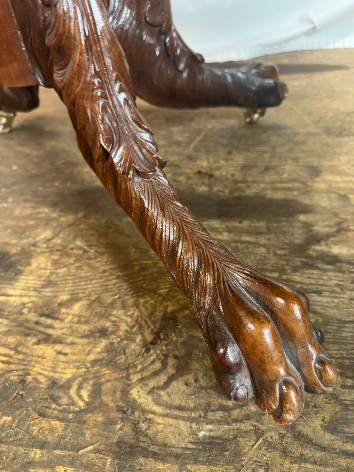 Antique empire DINING carved table Philadelphia hairy paw feet 1820 classical