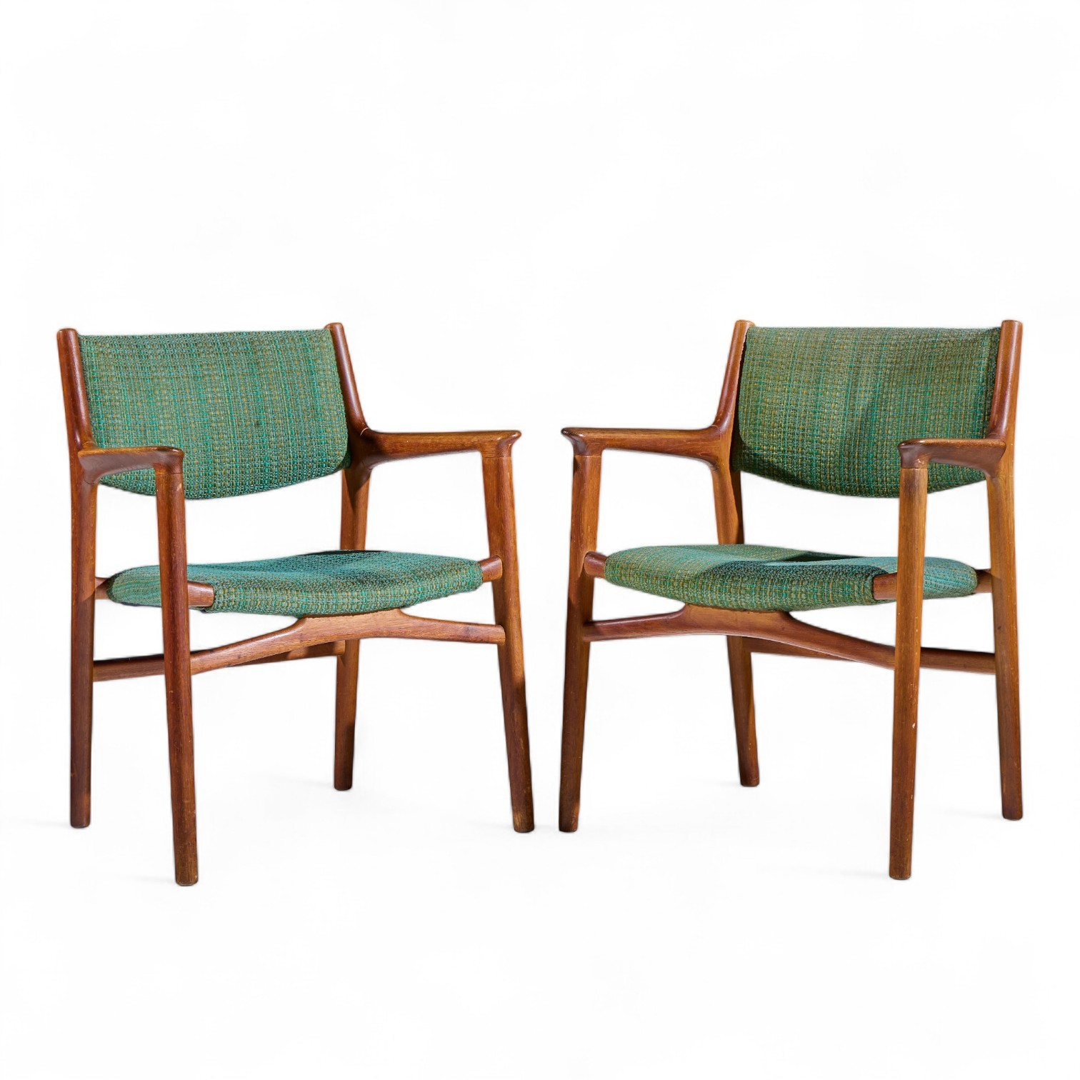 Hans Wegner for Johannes Hansen JH515 Danish Teak Occasional Chairs – Pair