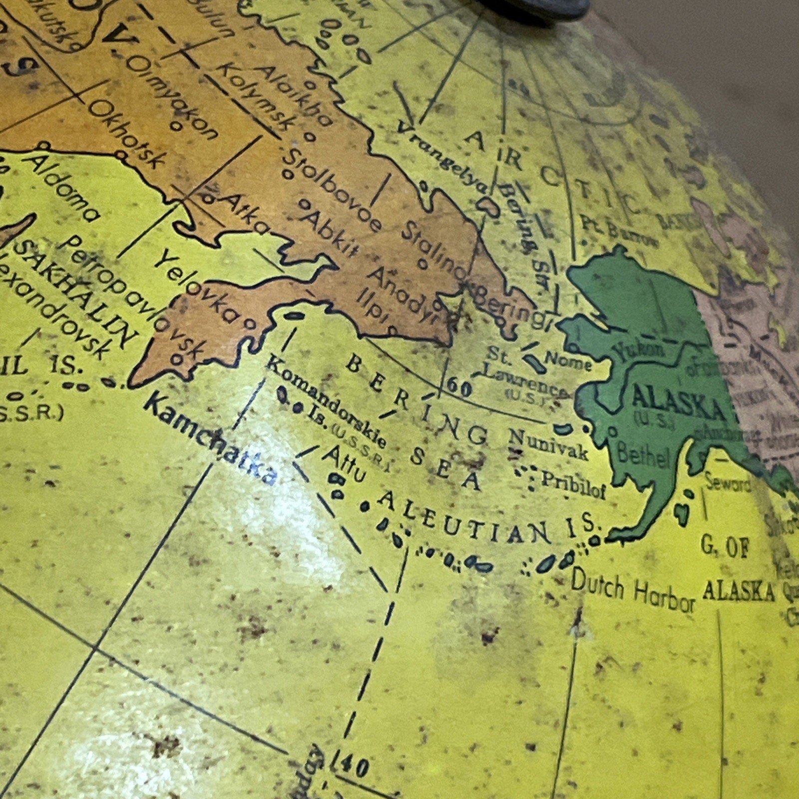 Vintage Replogle Rare Mid Century Globe-Gram Tin Globe 8″ Gustav Bruekman