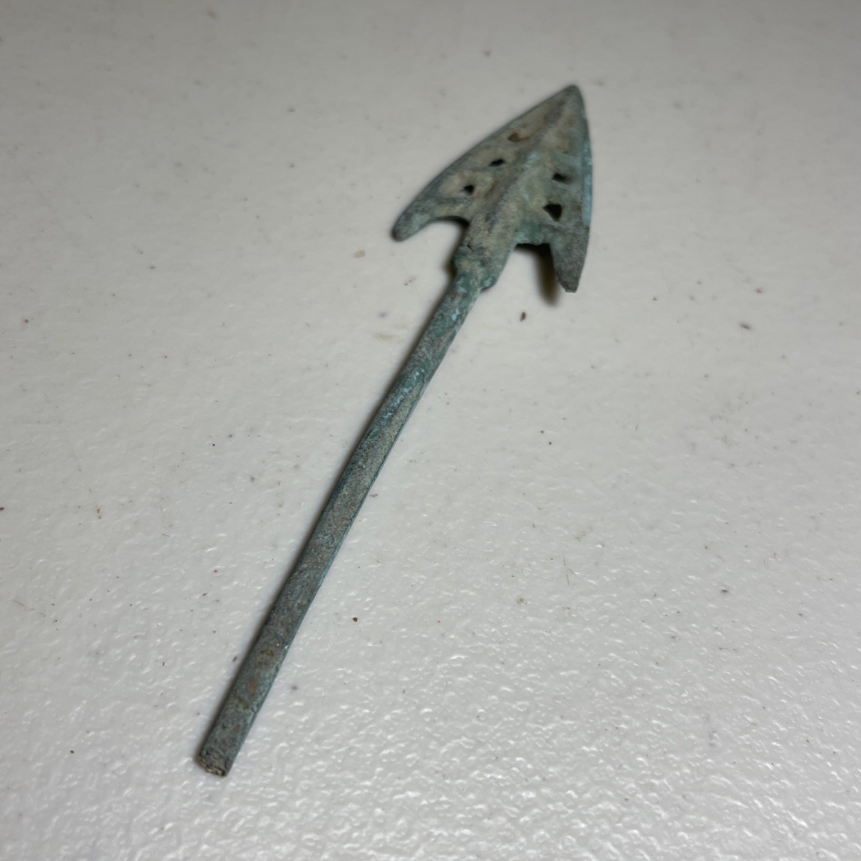 Rare Ancient Near East Bronze Longshot Battle Arrow Head 2” Good Condition QR26