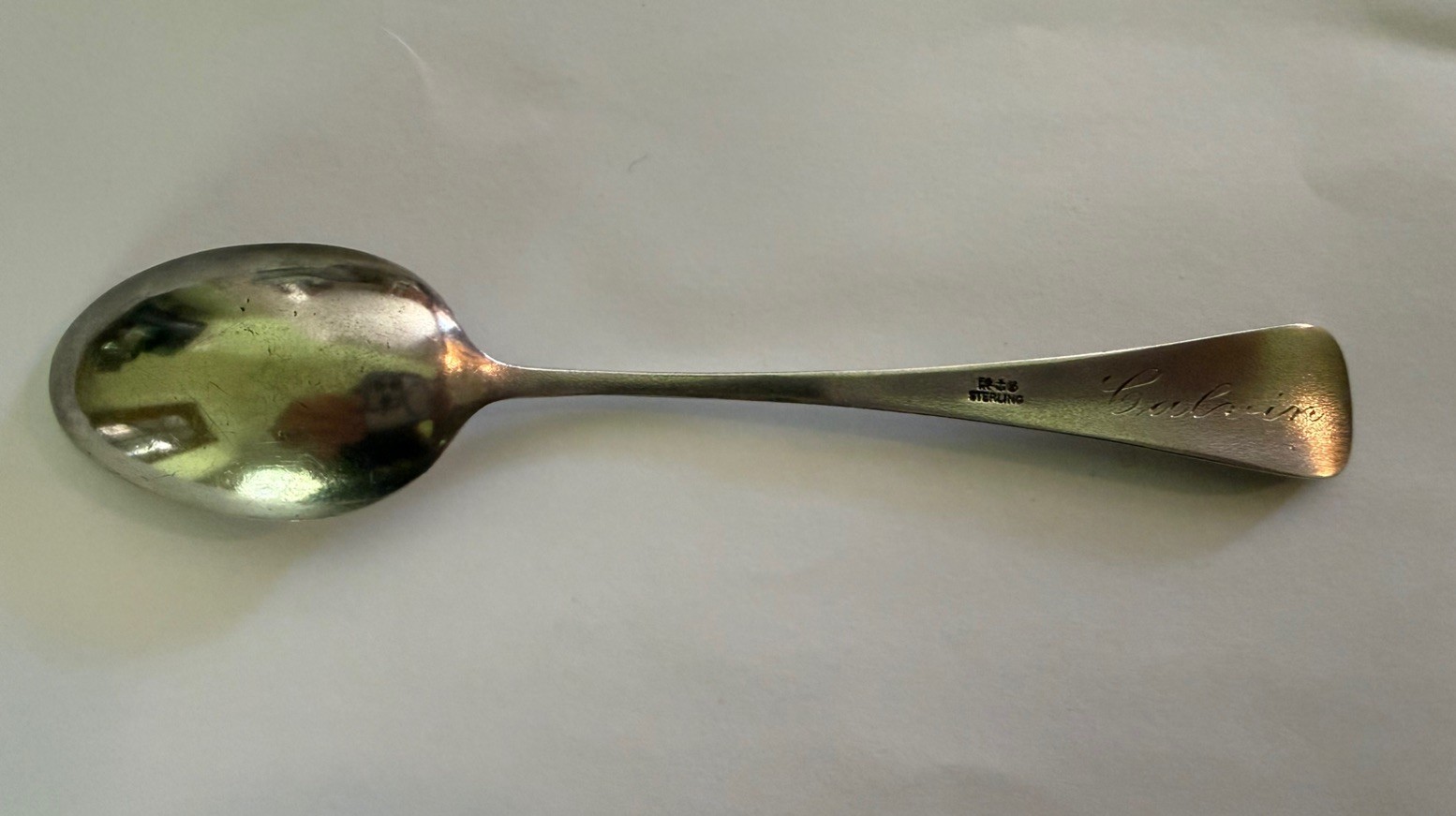 Sterling Silver Antique Gorham Spoon 5” 11.5g Engraved + Free Silver Plate Fork