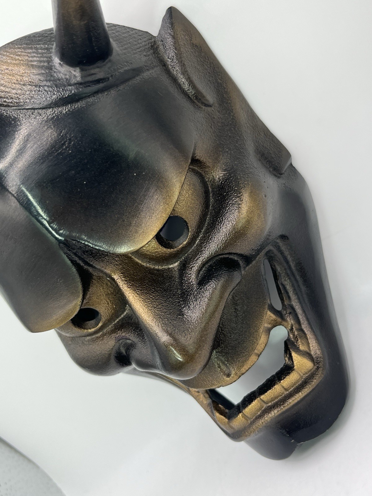 Vintage Japanese Iron Noh Hannya Iron Mask Takaoka-Doki Signed Collector’s 2.5lb