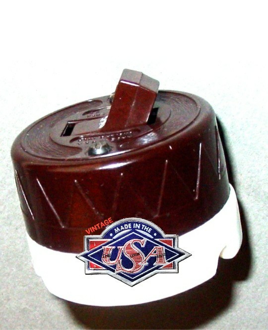 Vintage Surface Mount Circular Wall Toggle Light Switch Industrial Art Deco USA