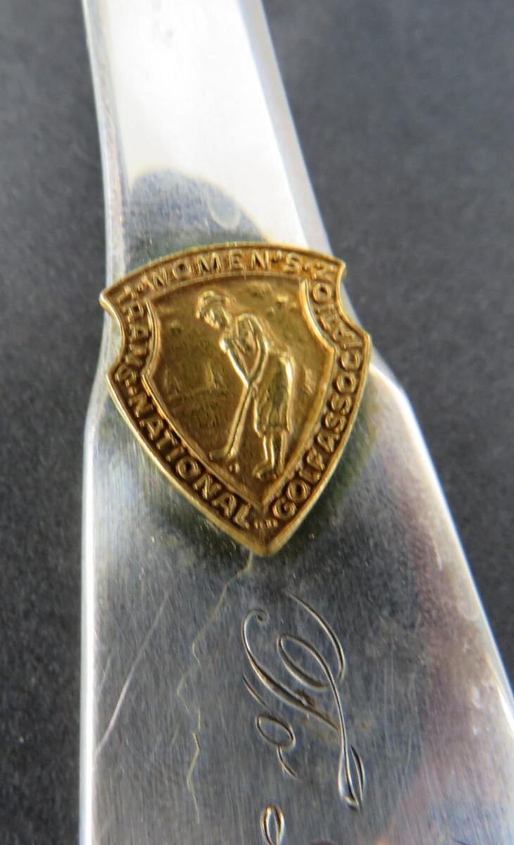 Gorham Silverplate Serving Spoon 12 1/2″ Rochambeau Womens Golf Assoc. 1780