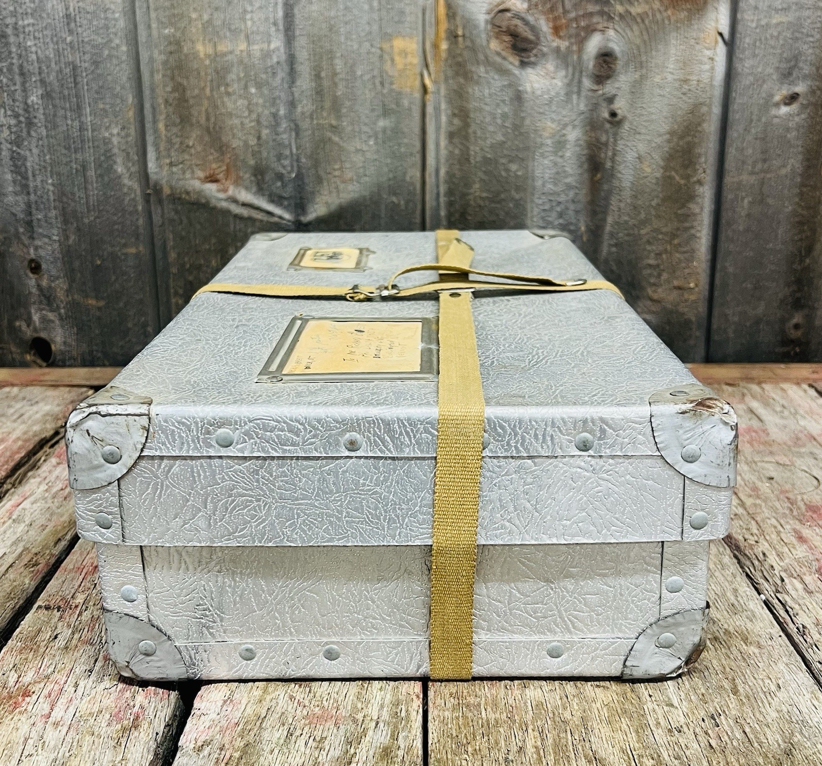 Vintage 1950’s Original Mid Century Aluminum Shipping Trunk Container Steampunk