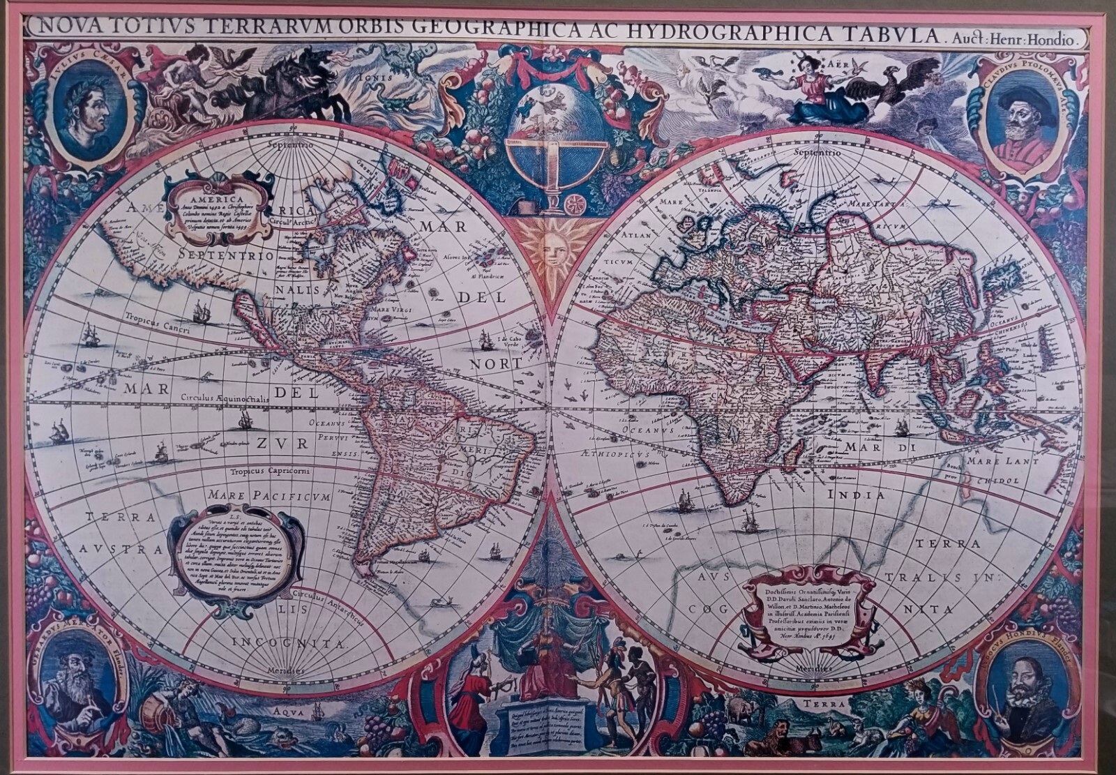 Vtg Nova Totivs Terrarvm Orbis World Map Baroque Dutch Cartography 1638 Repro