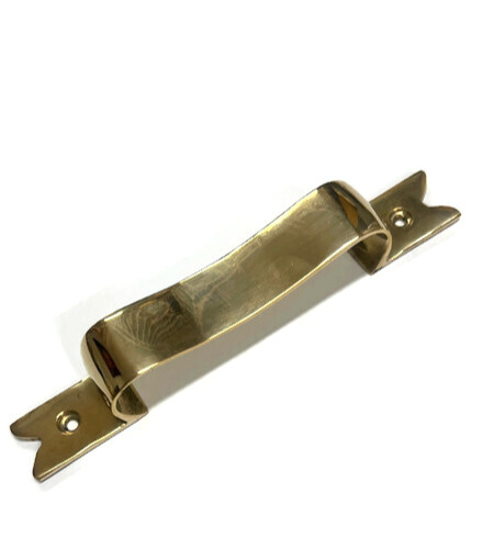 6 PCS D PULLS 7.1/2” handles heavy ribbon solid brass 6.1/2″ centers 16 cm