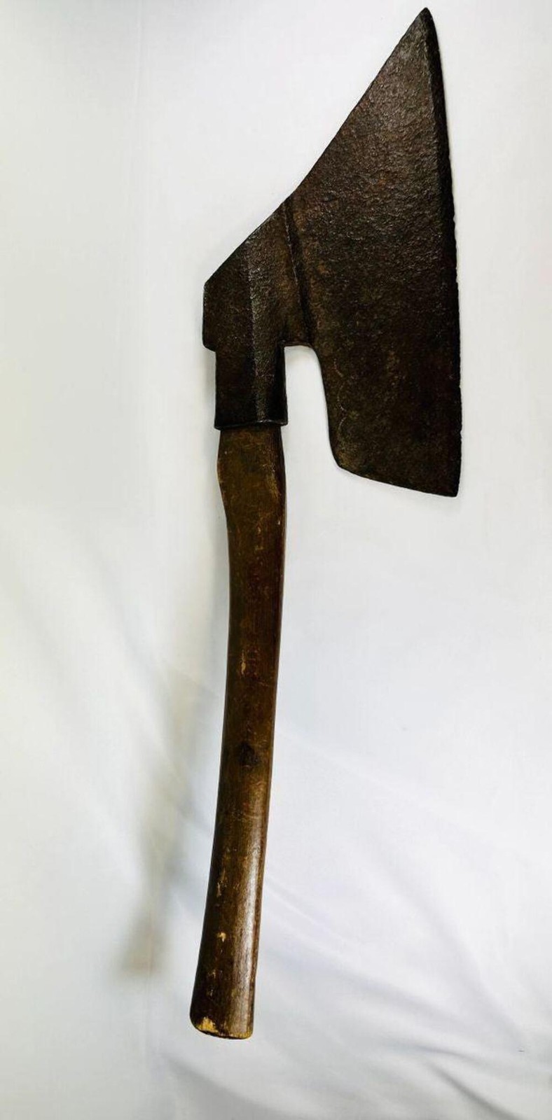 German Goosewing Hewing Axe | Hand-Forged Iron Blade with Maker’s Marks | 18th–E