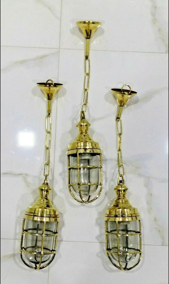 Nautical Ship Marine Solid Brass Hanging Cargo Pendant Light