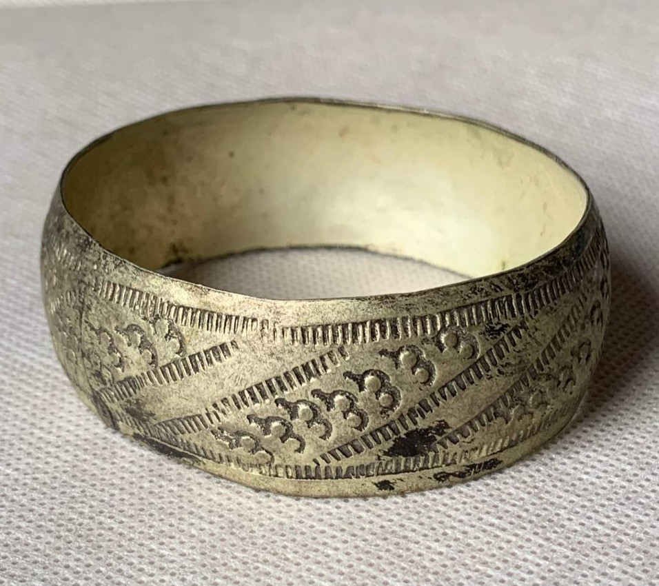 WEST AFRICAN MANILLA BRONZE CURRENCY BRACELET ANTIQUE GOLDEN BROWN HEAVY