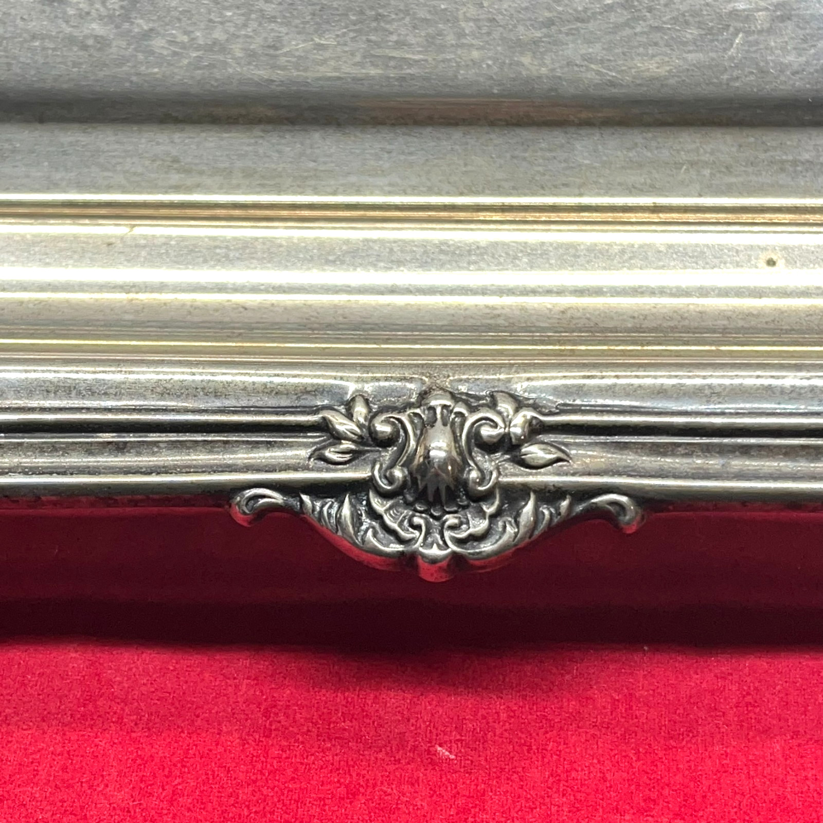 VTG 19″ Tarnished Silver Plated Rectangular Butler Serving Tray Pierced Gallery