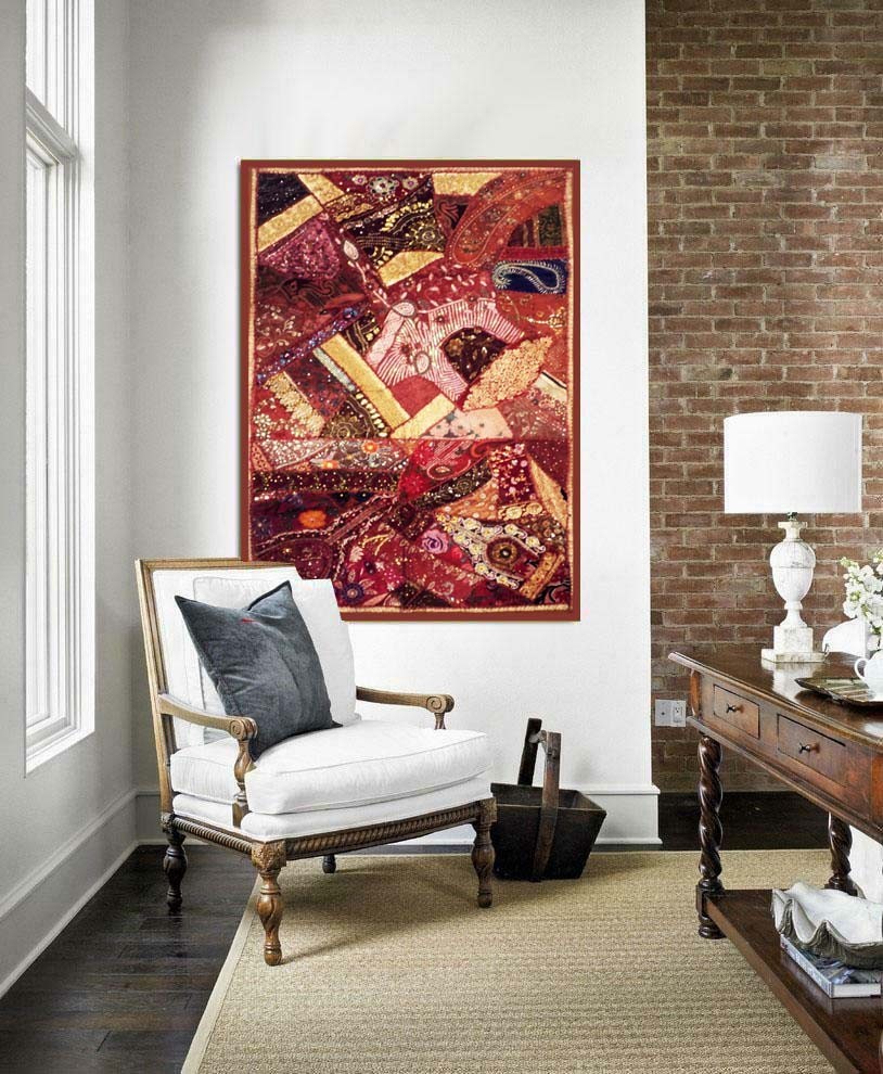 GIFT FOR HER 60″ STUNNING ART DÉCOR SARI BEADS SEQUIN WALL HANGING TAPESTRY