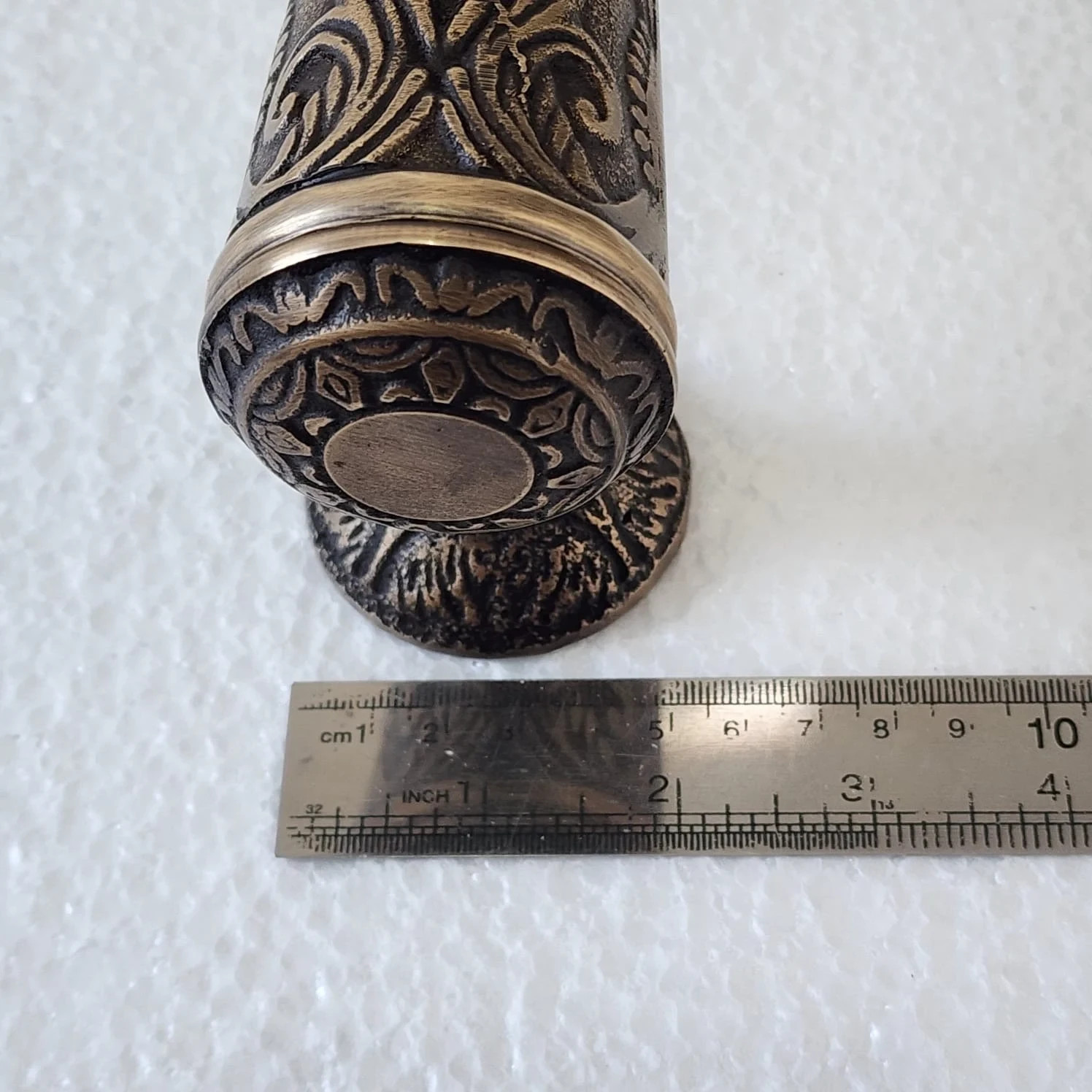 large DOOR handle pull 32 cm solid engraved 100% brass aged old style 13 “