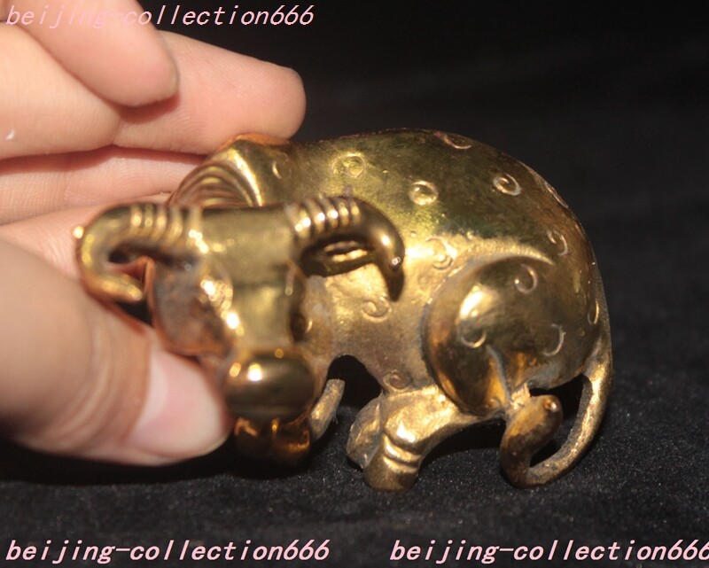 3.2″ Chinese brass Feng Shui wealth Lucky 12 Chinese zodiac animal Cattle statue