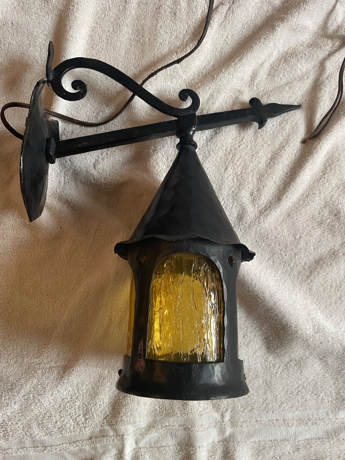 Antique 1920’s ~ Storybook Style~ Hammered Iron Porch Light
