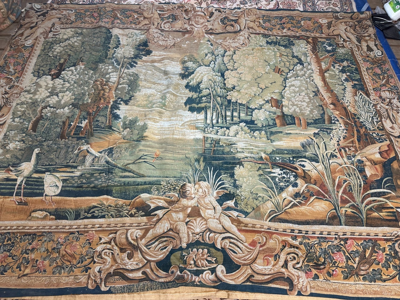Vintage French Tapestry Stunning Pictorial Wall Decor Tapestry 6.6×9.2 ft. #2