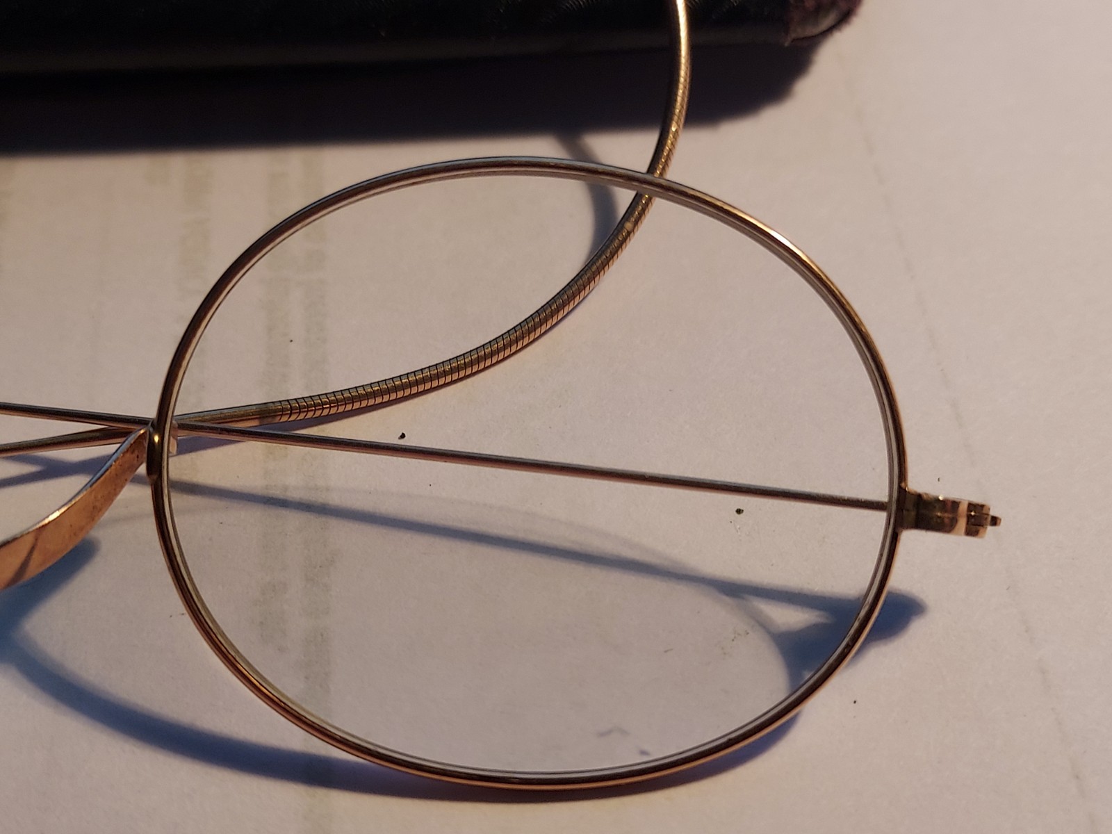 A O American Optical 10k Solid Yellow Gold Wire Rim Eyeglasses-Spectacles W/Case
