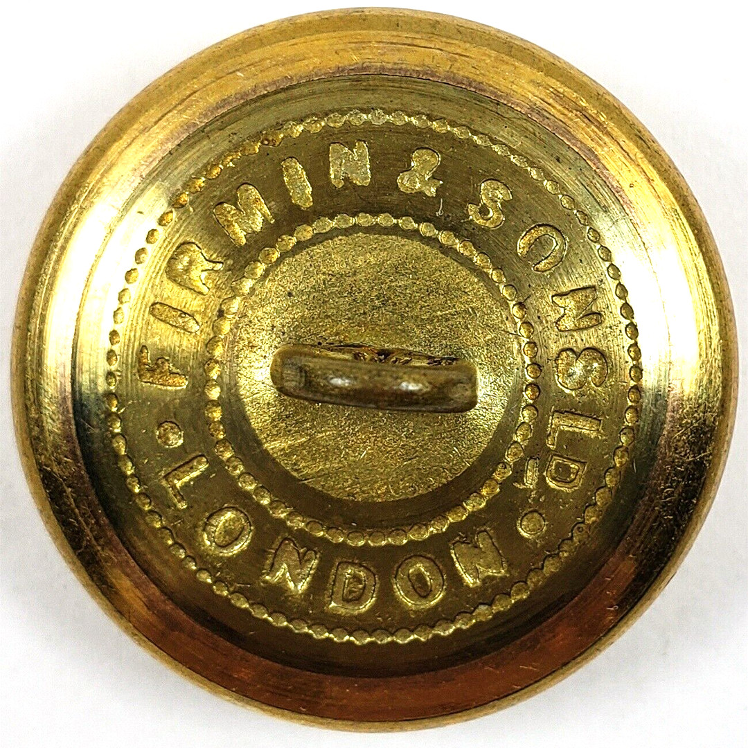 Gilt ANTIQUE LIVERY BUTTON~ Fleur-de-Lis LION + HORSE Double CRESTS~ FIRMIN Back