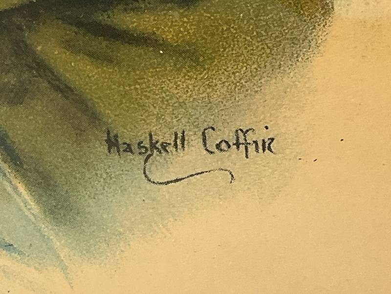 Framed Behind Glass Original William Haskell Coffin 1918 WWI Print “The Girl I L