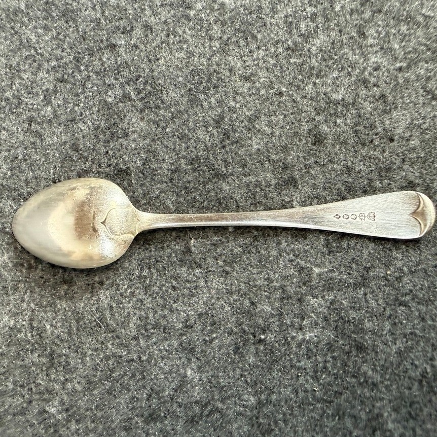 Antique William Page WP EP Silver Plate Teaspoon Monogrammed Fiddle Shell Spoon