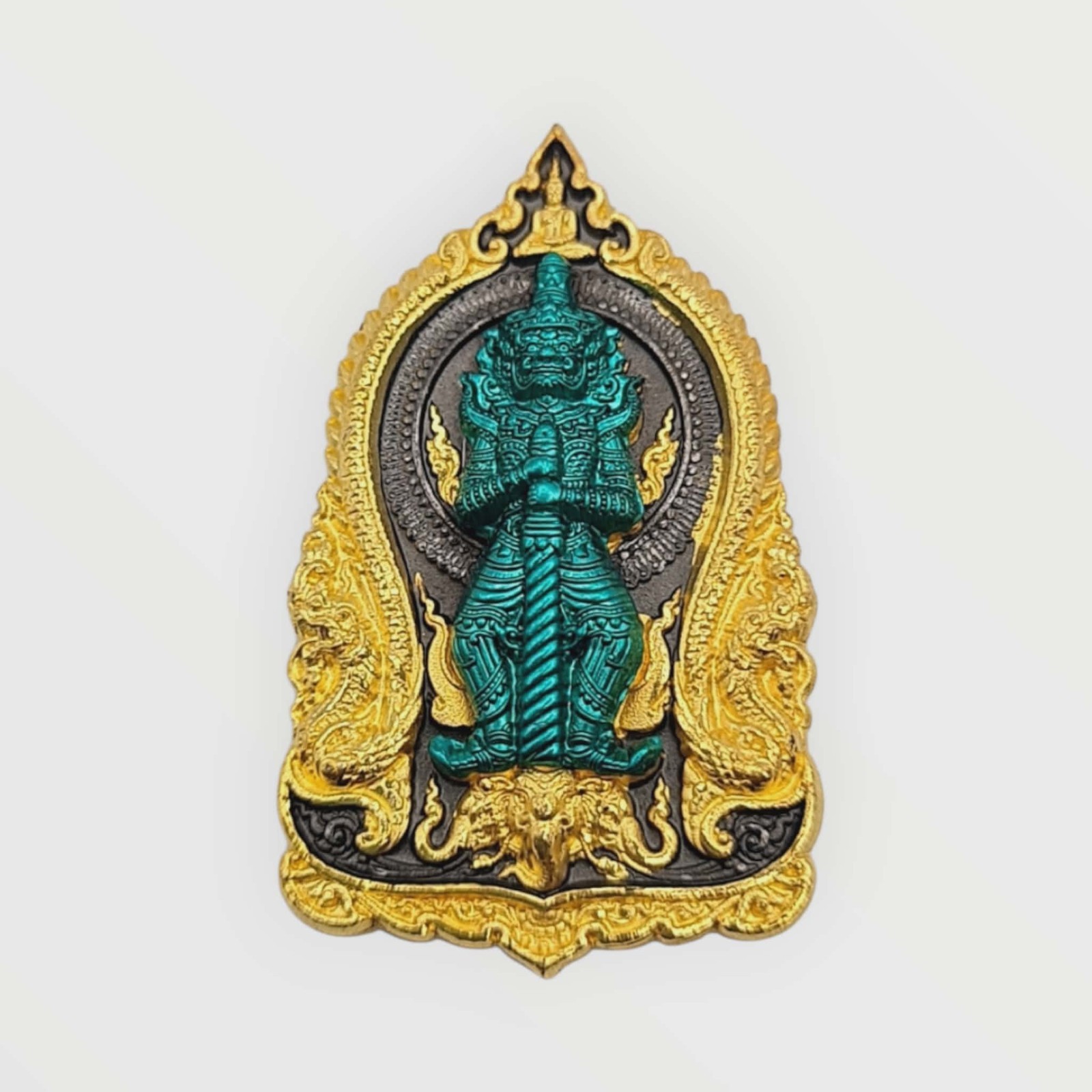 Thai Amulet Taowessuwan Jaosur Lanna back with Naga Wat Ronhkumluang BE 2565