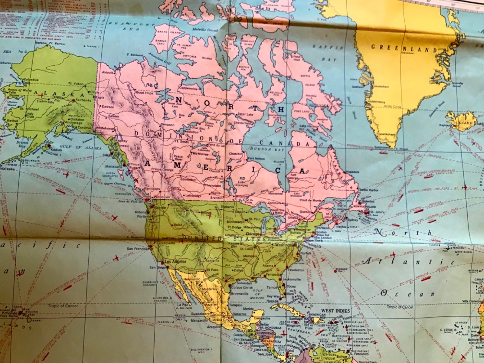 Vintage Countries at War Map/ Folding Map / 44” Wide x 33” High by Tobin Meats