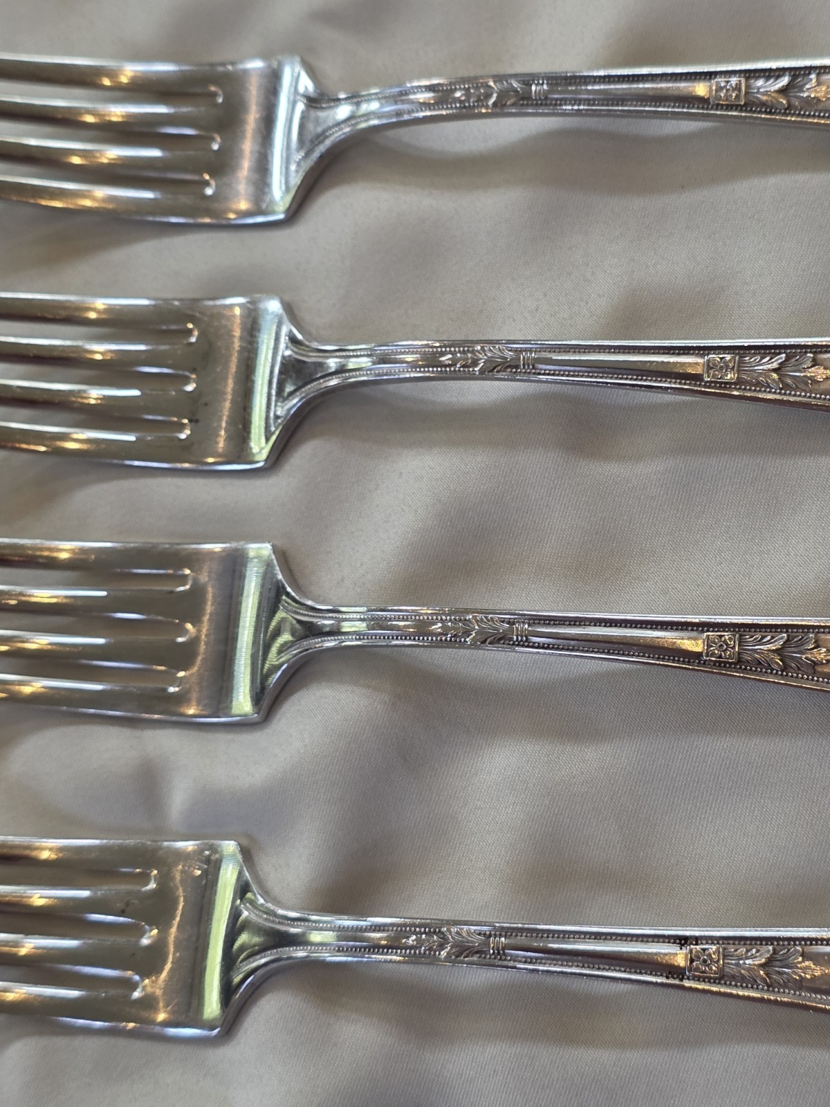 Antique Wm Rogers & Son Mayfair Pattern Set Of 4 Dinner Forks 1923 Art Deco