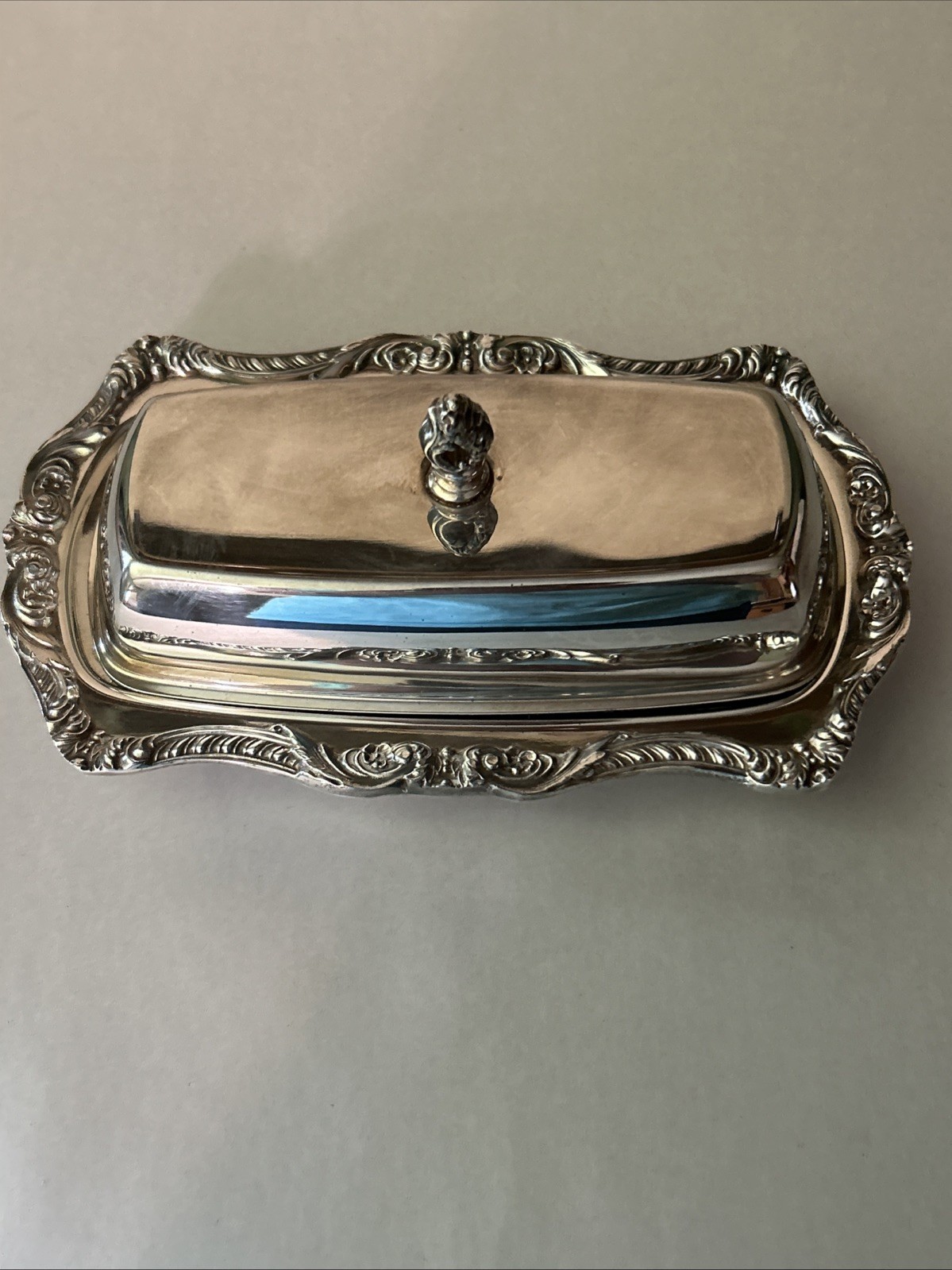 VTG Butter Dish EPCA Old English By Poole 5011 W Glass Tray Silver Plate VGC