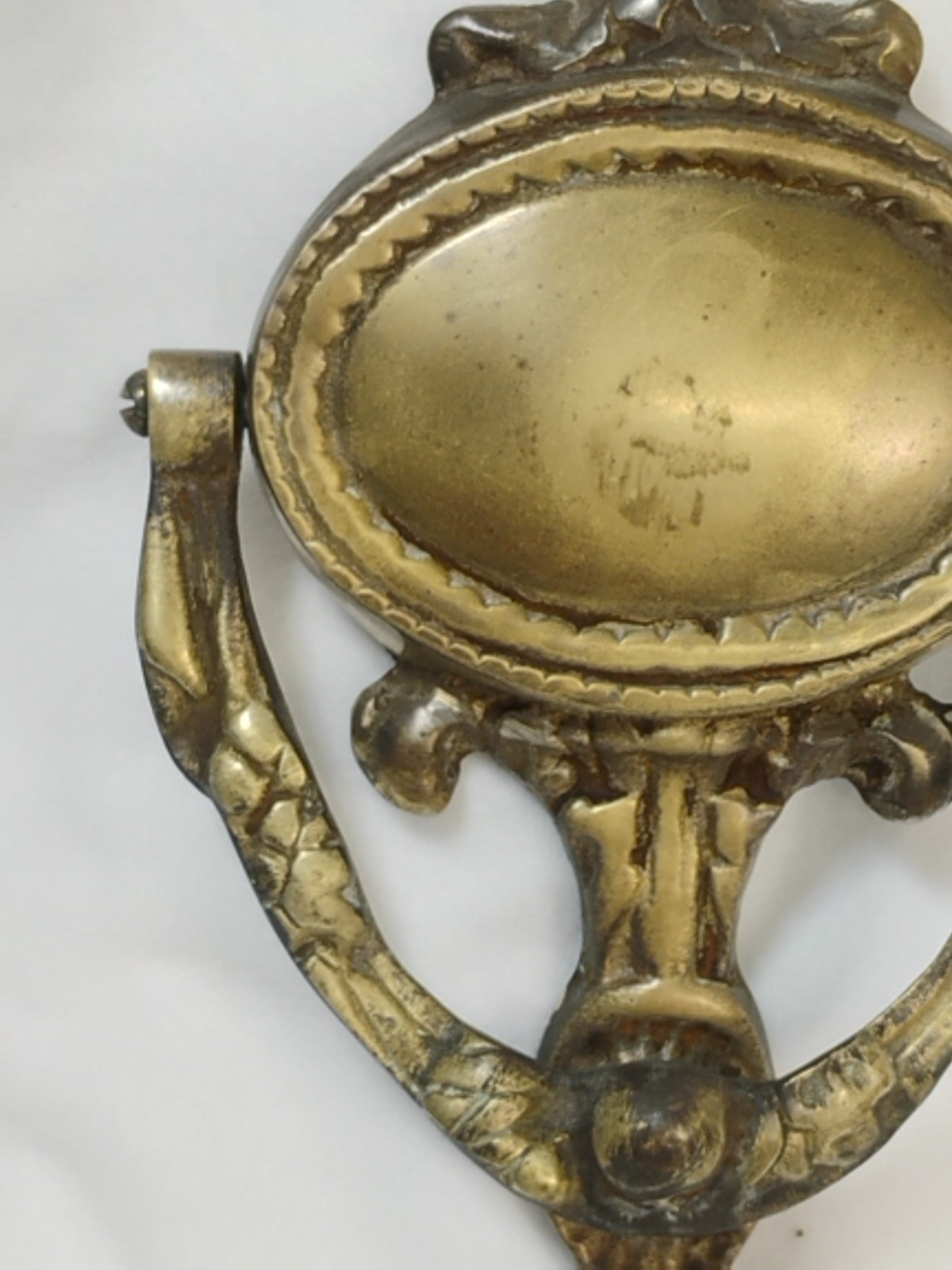 ANTIQUE ART NOUVEAU FRENCH GOLD CAST DOOR KNOCKER Heavy Worn Hardware