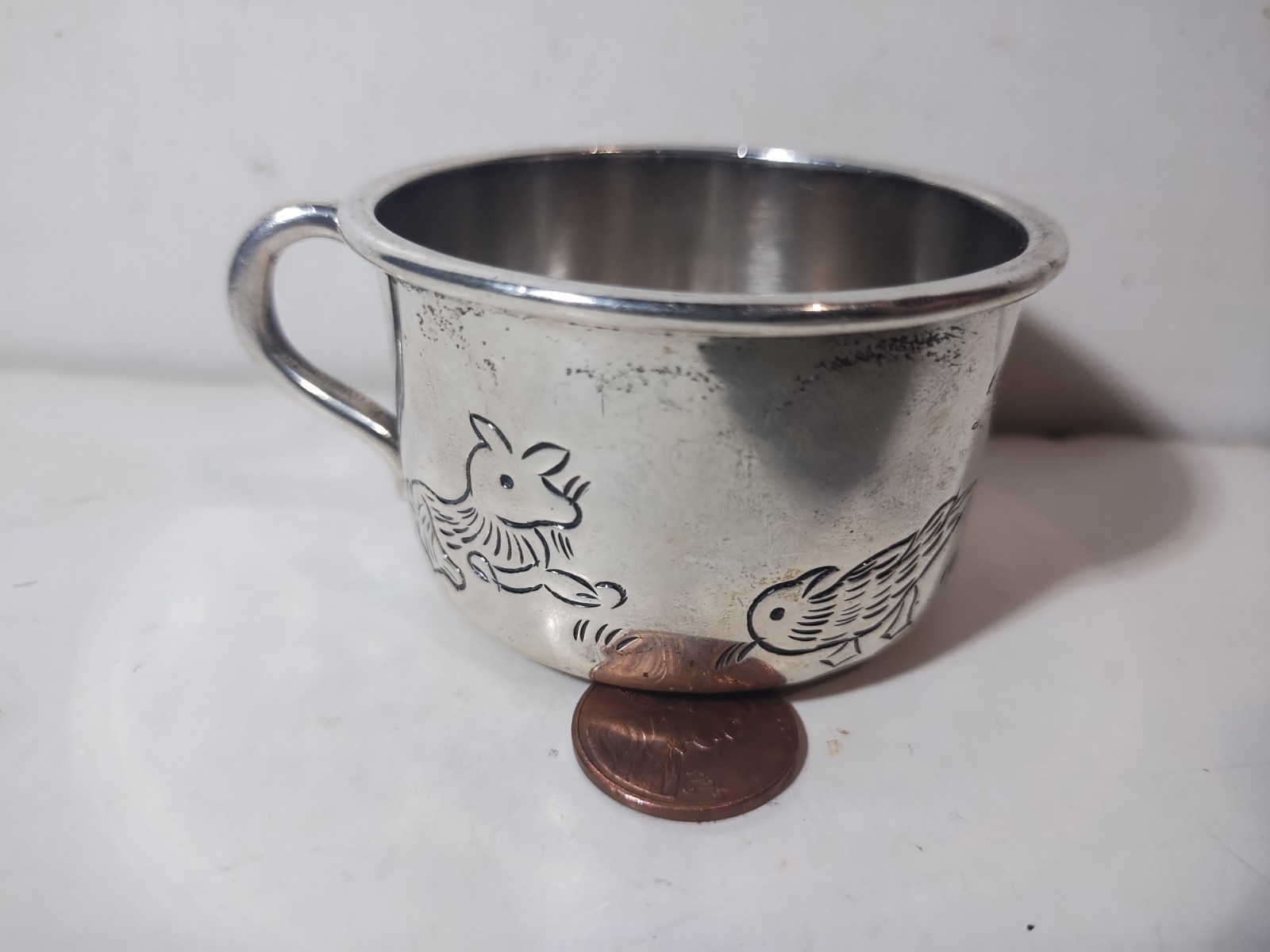 Antique Sterling Silver Sanborns Figural Child’s Cup 70 Grams