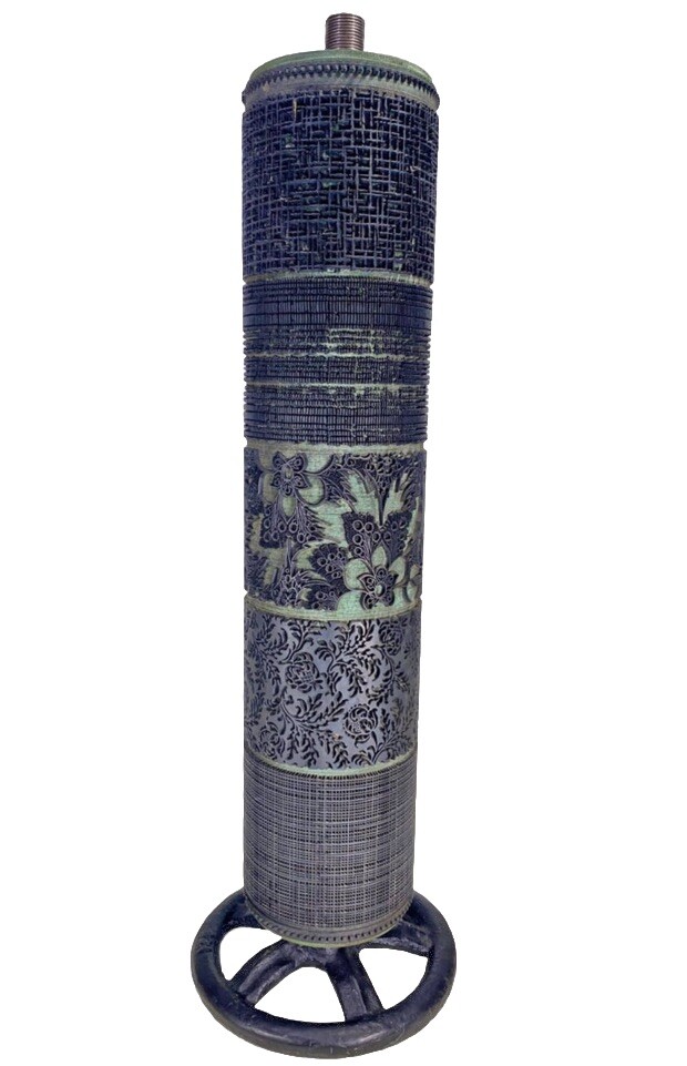 Antique Textile Printing Cylinder Roller – Industrial Vintage Decor, Rare Find