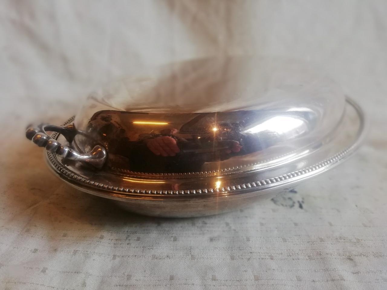 FINE TWO HANDLED OVAL ENTREE DISH BY CHARLES GREEN, BIRMINGHAM c1920