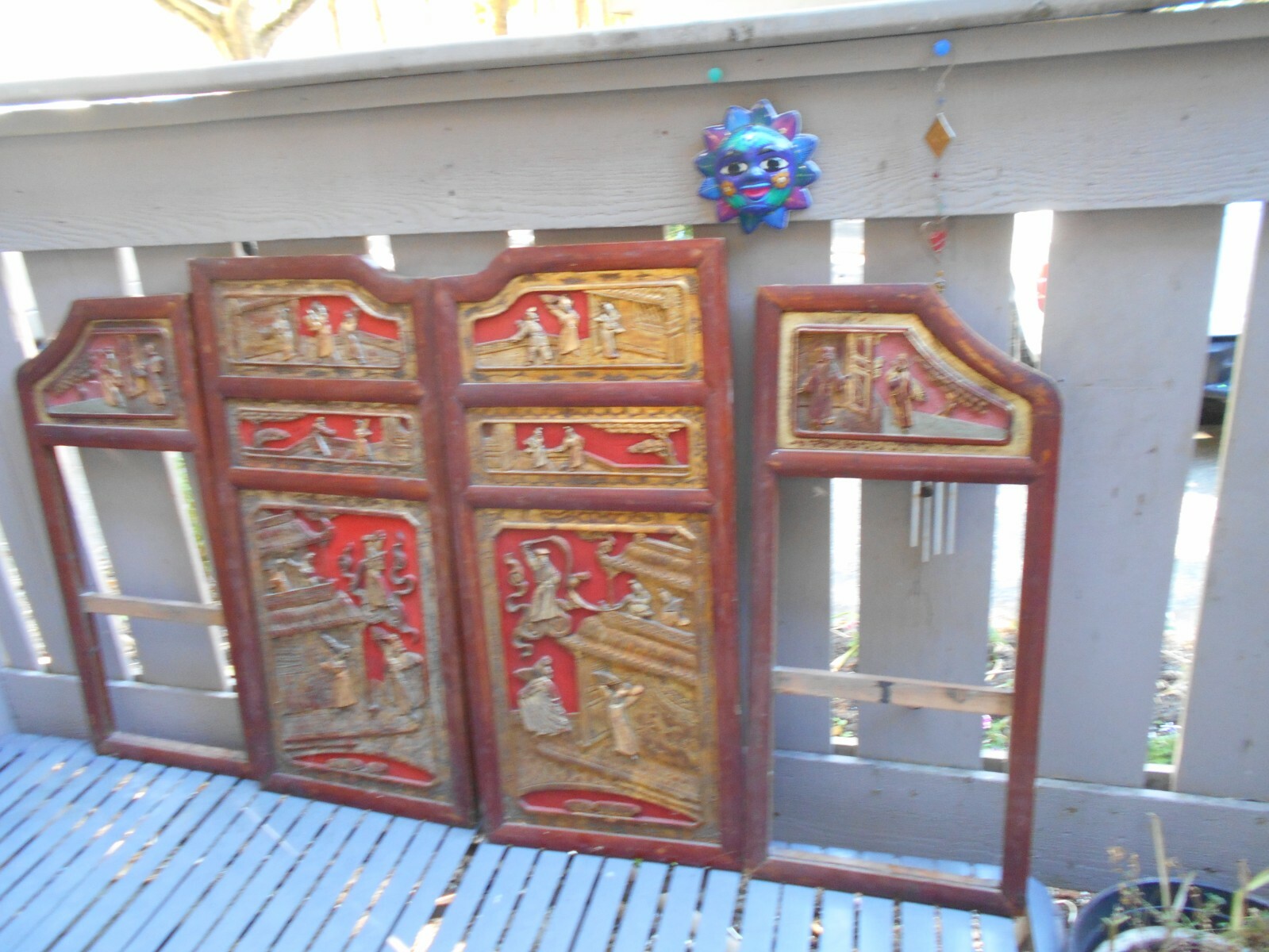 Antique Chinese Wood 4 Panel Carving Asian Artwork – Ca. 1600-1800’s