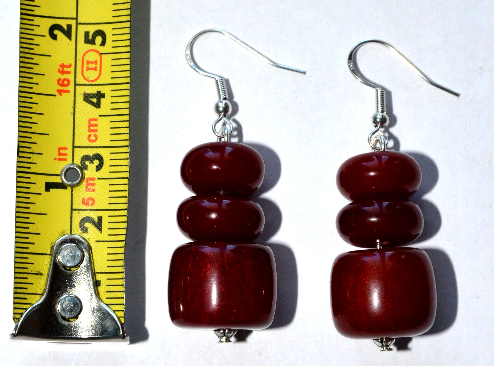 ✅RUSSIAN SOVIET EARRINGS BAKELITE BALTIC CHERRY AMBER SILVER HOOK NECKLACE WATCH