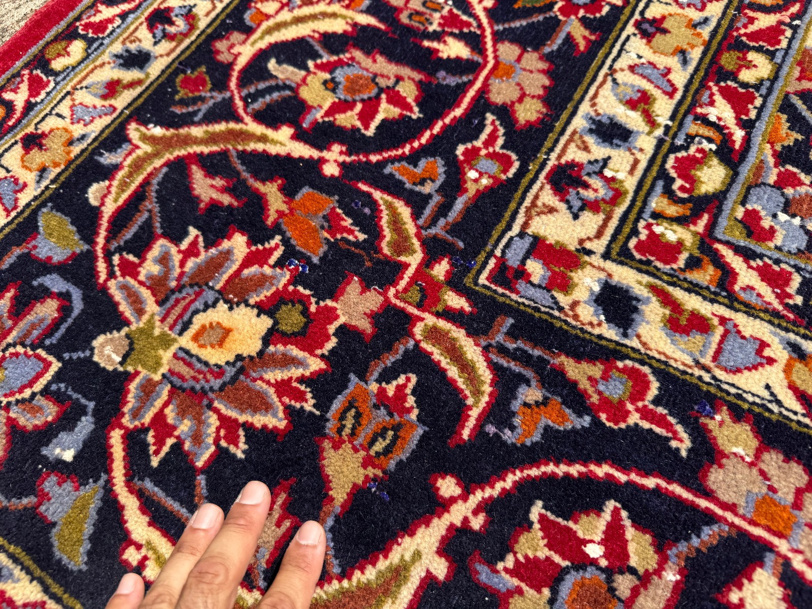 RED BLUE ANTIQUE ORIENTAL RUG 10×13 fine handmade wool colorful clean real 10×14