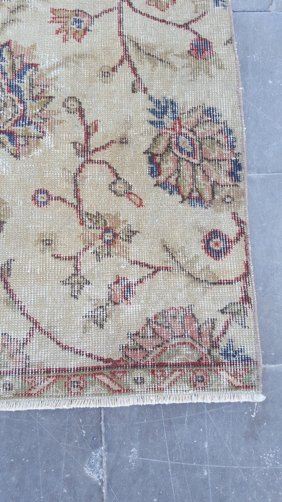 2.5×7 ft Vintage Turkish Runner Rug Wool Anatolian Handmade Hallway Oushak d