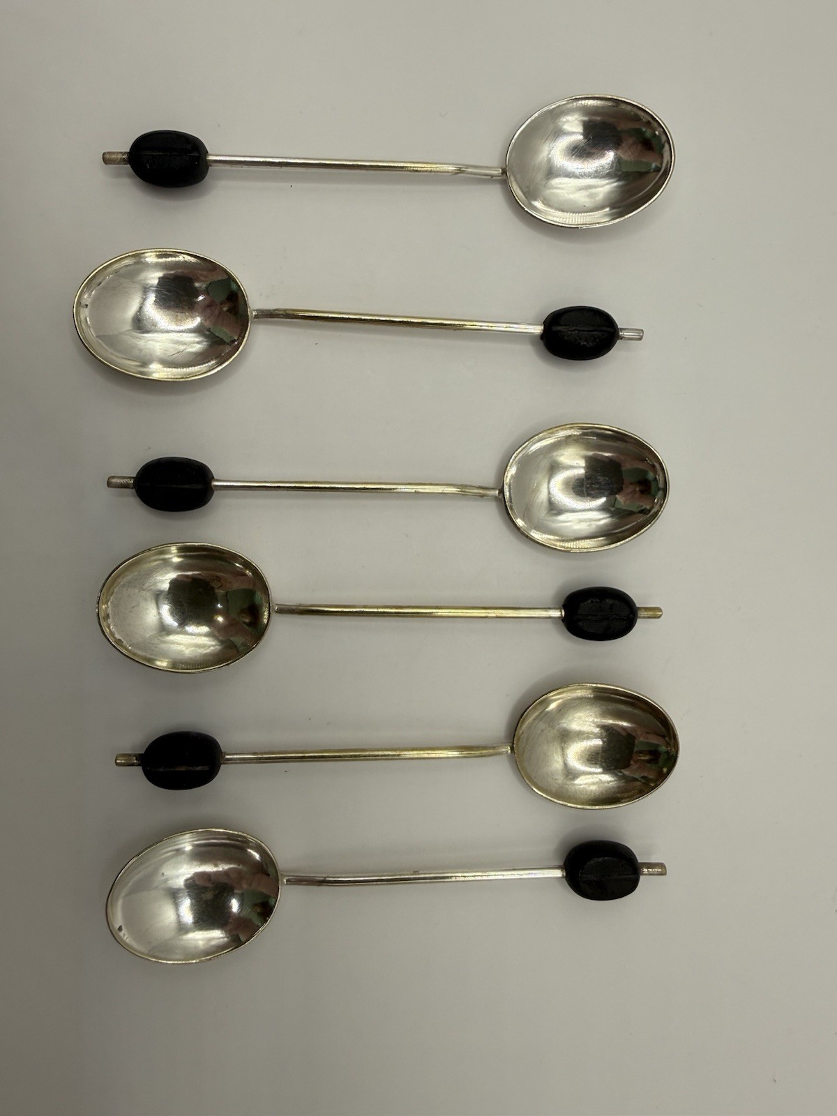 Set 6 Vintage English EPNS Coffee Bean Spoons
