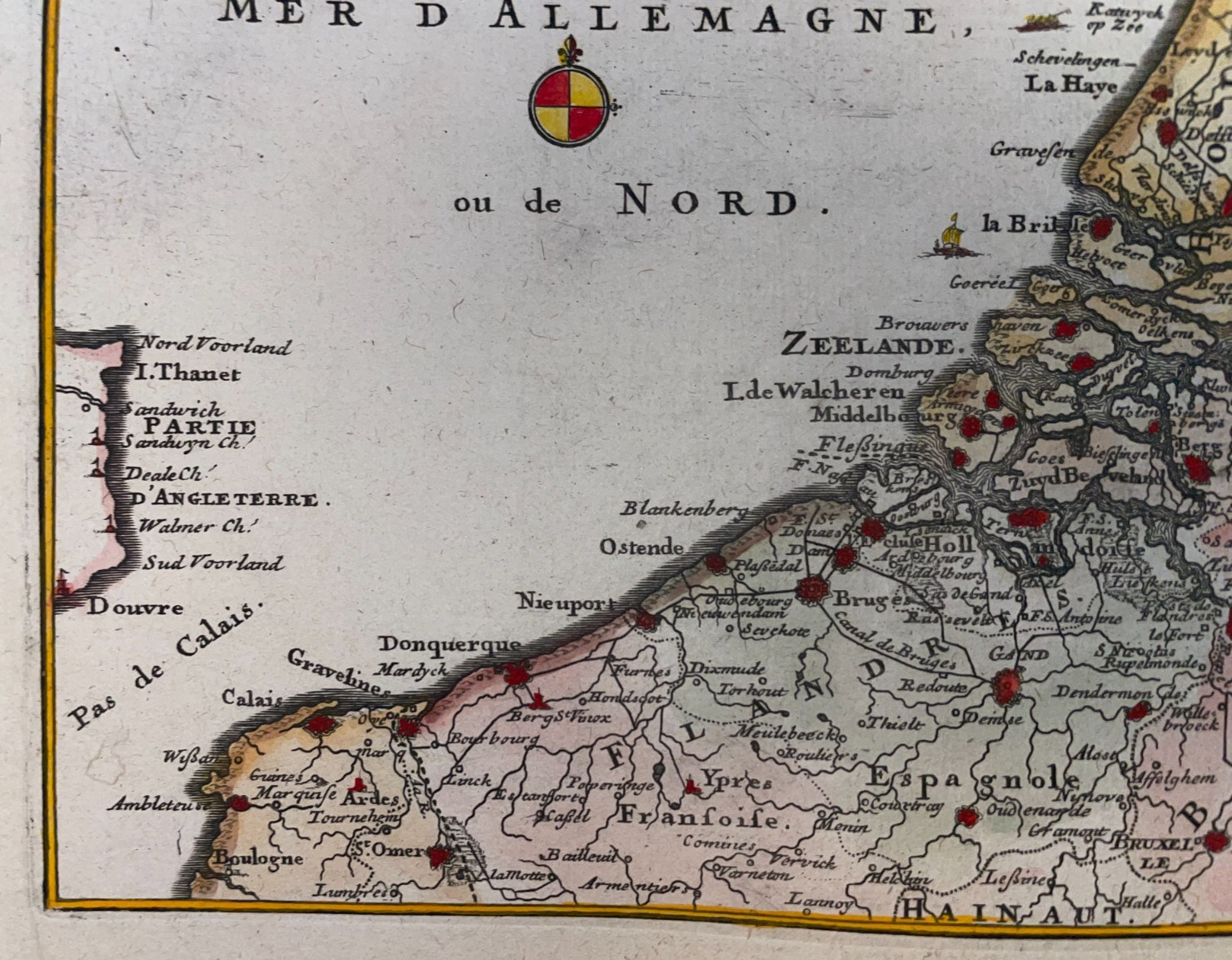 NETHERLANDS DATED 1705 NICOLAS DE FER ANTIQUE MAP 18TH CENTURY