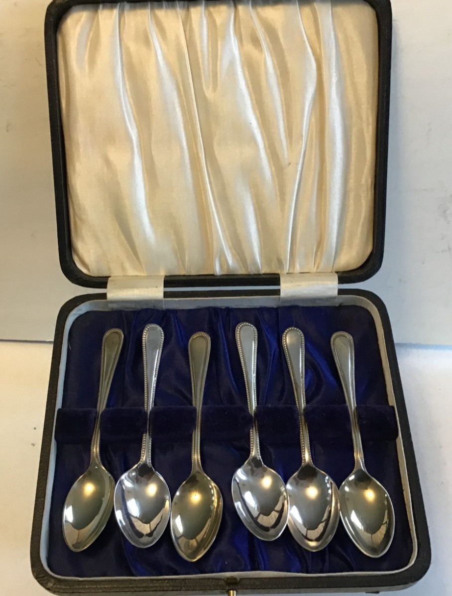 Vintage Set of Demitasse Spoons. Nickel Silver