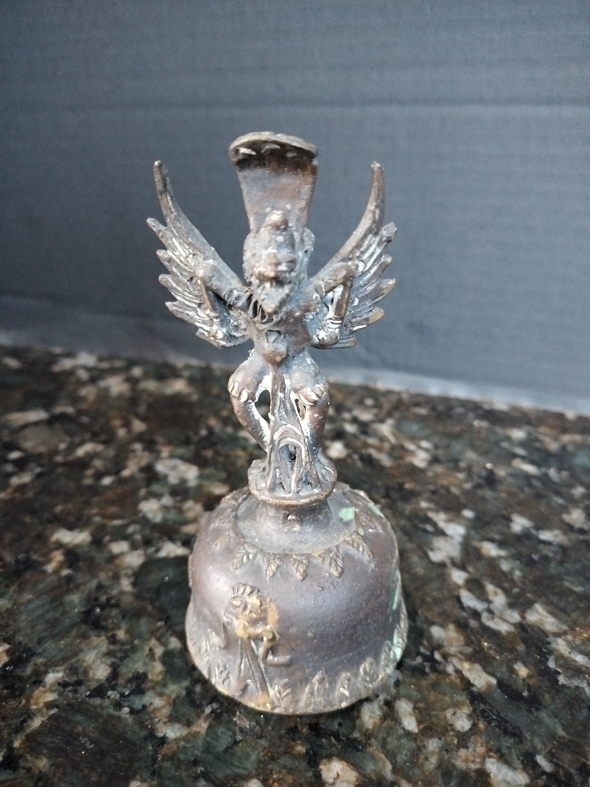 South East Asia Indonesia Bronze Bell w/ Garuda Shape handle 19th-20th Century