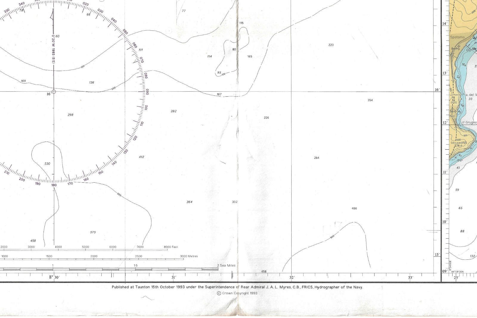350 Admiralty Chart Italy West Coast Approaches Savona And Vado Map Maritime Wal
