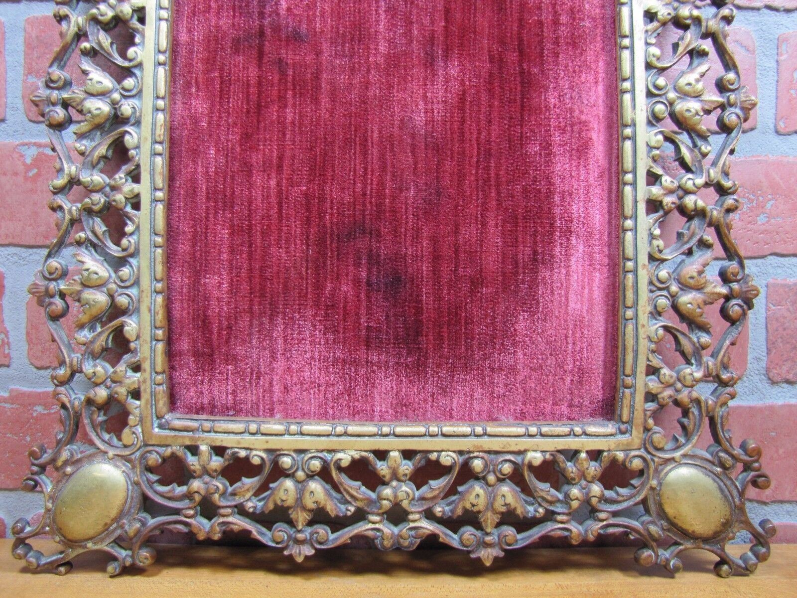 19c DEVIL Decorative Arts Bronze Frame Picture Mirror Artwork Tiffany Paris