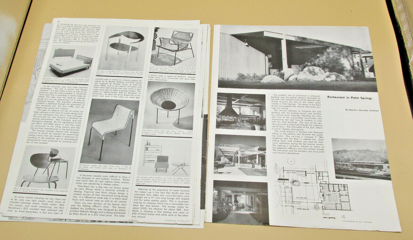 Original Issue Arts & Architecture Magazine March 1954 Loose Pages
