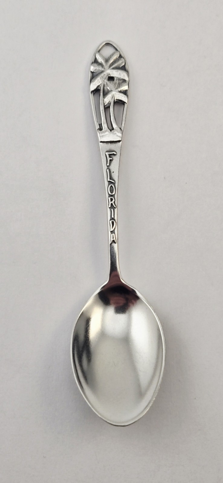 Vintage Sterling Silver Florida Palm Trees Cutout Demitasse Souvenir Spoon – 7g